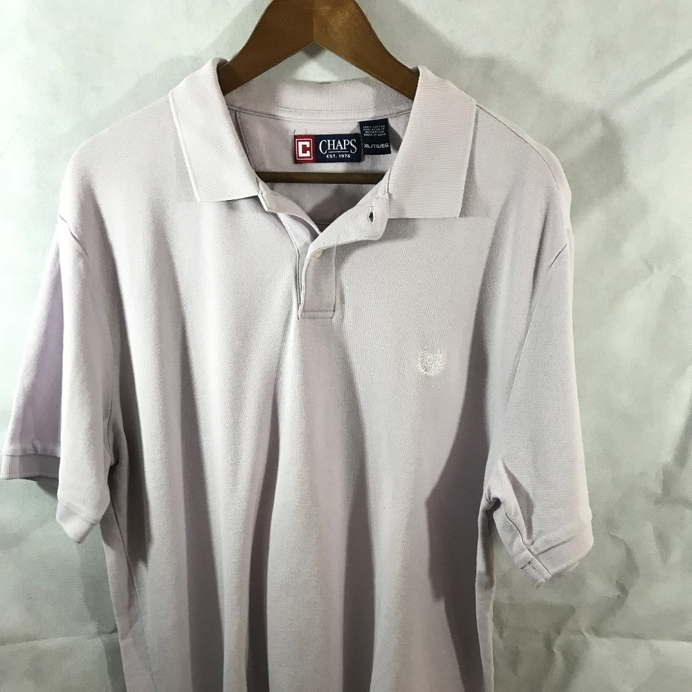 Chaps 100% Cotton XL Lavender Polo Shirt